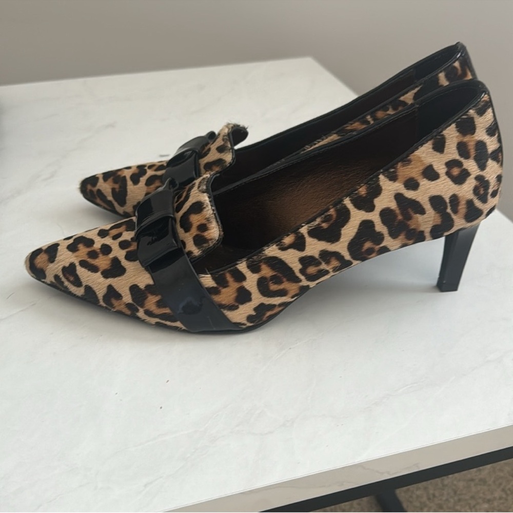 NWT Marc Cain Leopard Print Heels with Black Details